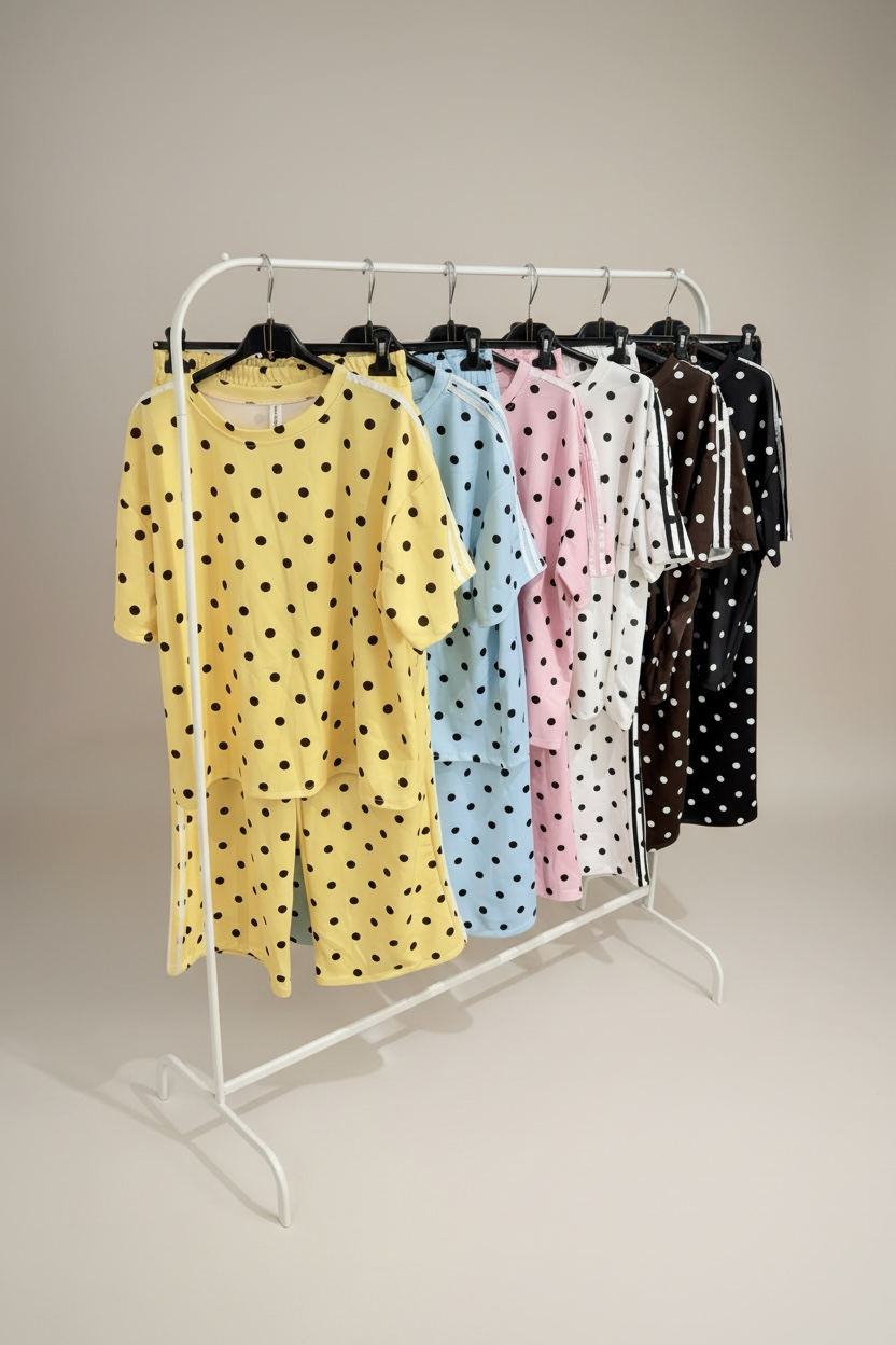 Polka Dot Side Stripe Co-Ord Set