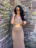 Crochet Button Skirt Set