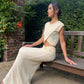 Soft knit vest skirt co-ord in Apricot