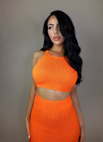 Crochet Vest Skirt Set