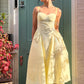 Milkmaid midi dress in Yellow