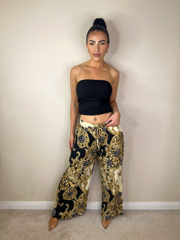 Plisse Printed Trouser