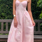 Milkmaid midi dress in Pink