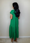 V Neck Smock Maxi Dress