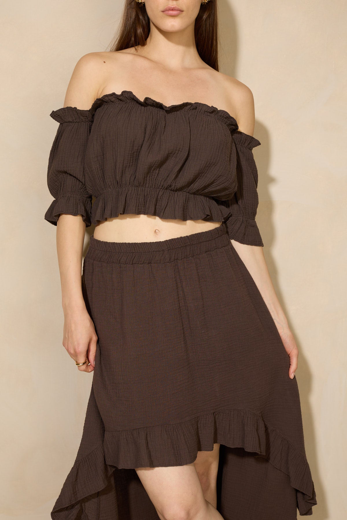 Gypsy skirt top co-ord in Choco