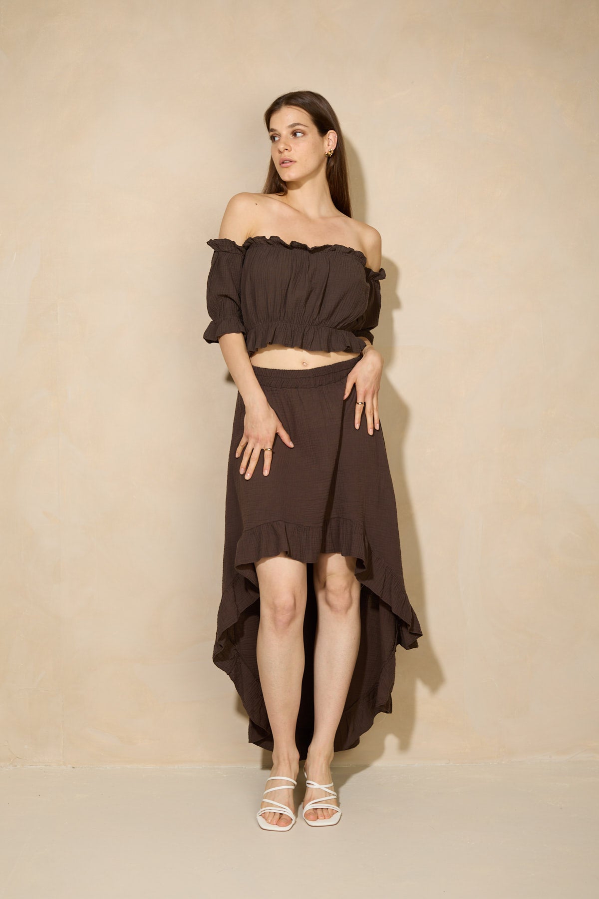 Gypsy skirt top co-ord in Choco