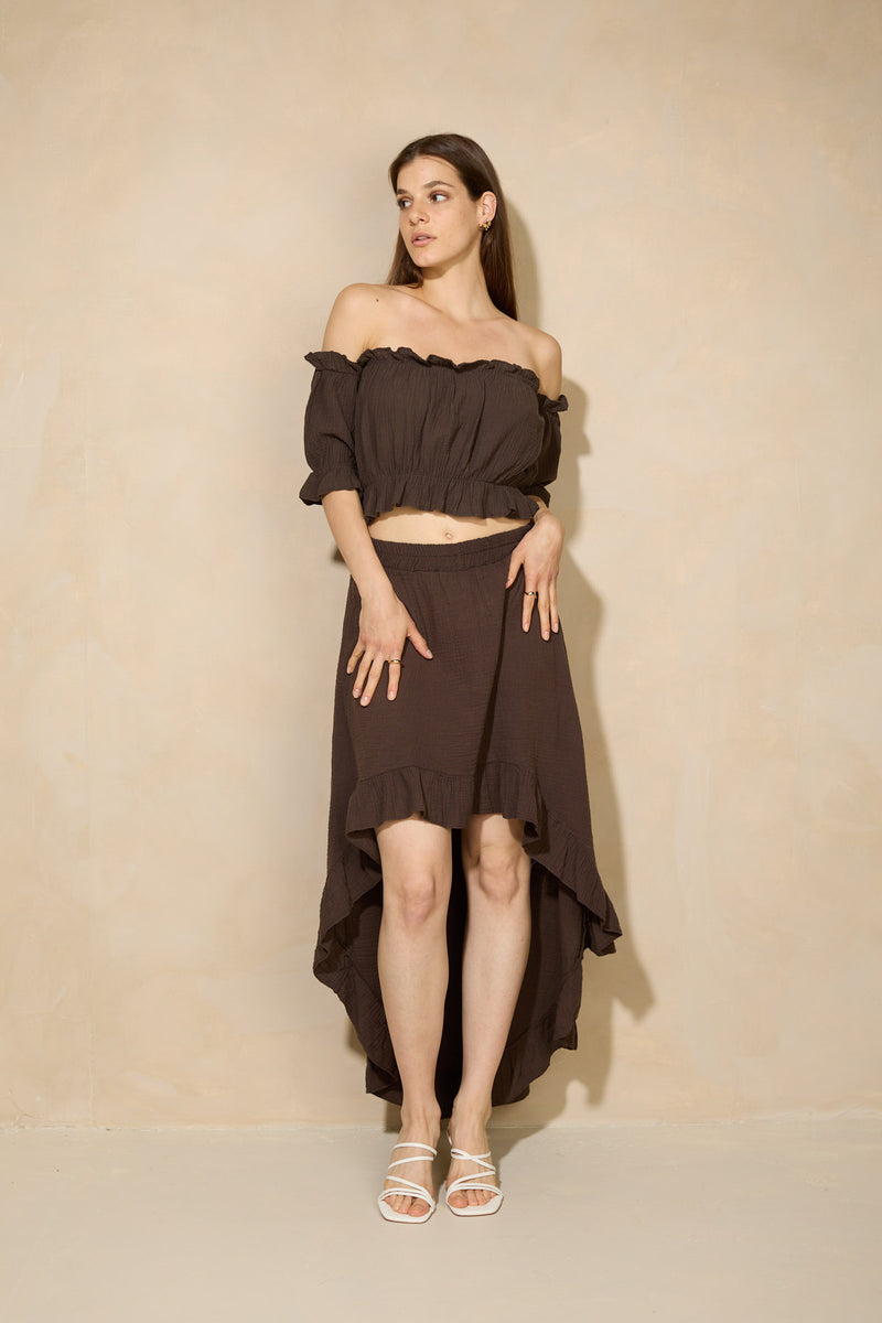 Gypsy skirt top co-ord in Choco