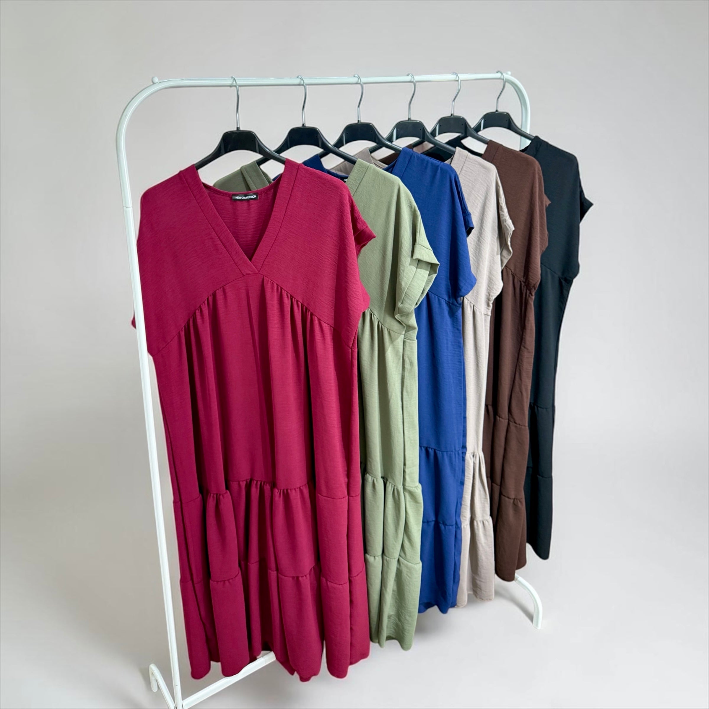 V-Neck Smock Maxi Dress