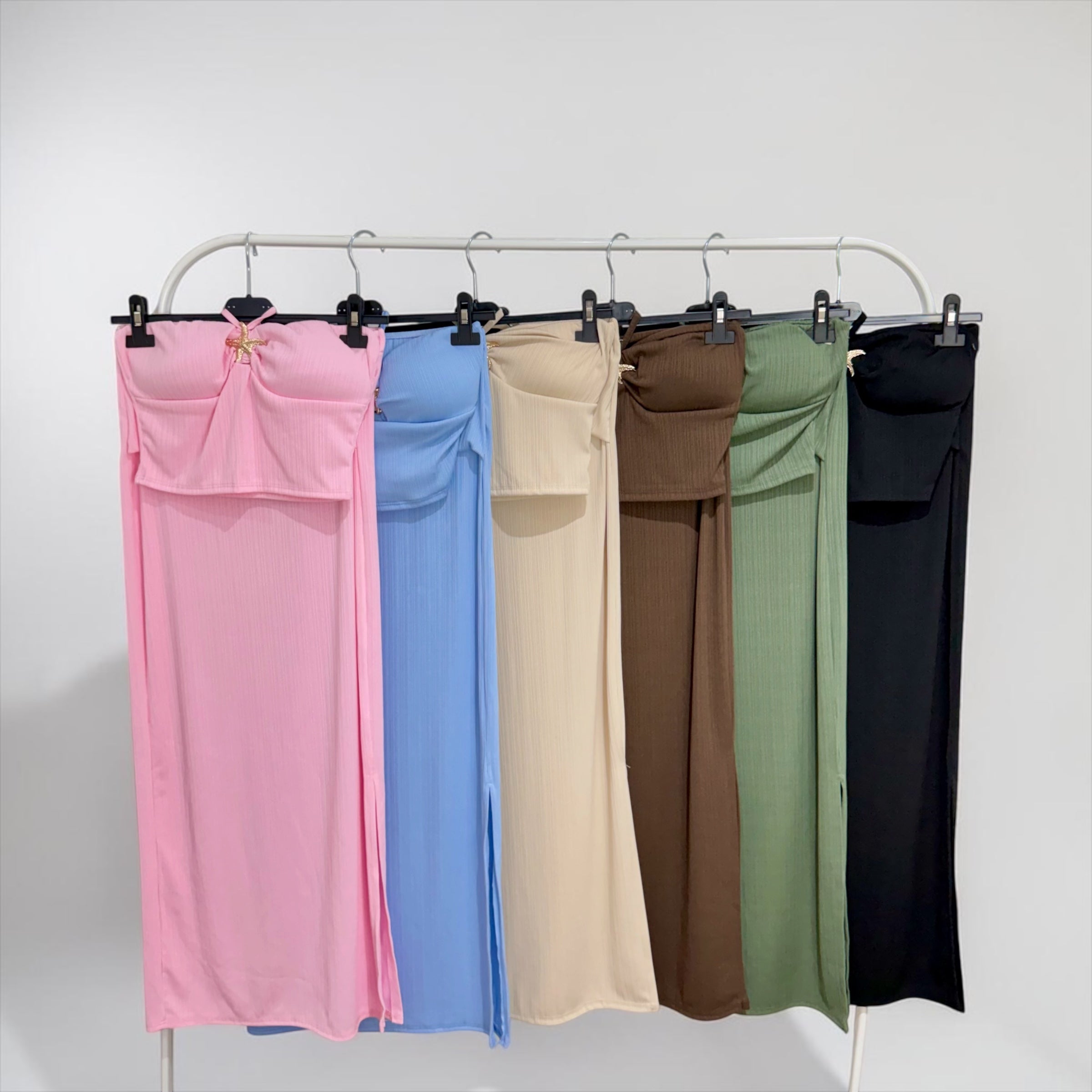 Starfish Detail Bandeau Halter neck Skirt Set