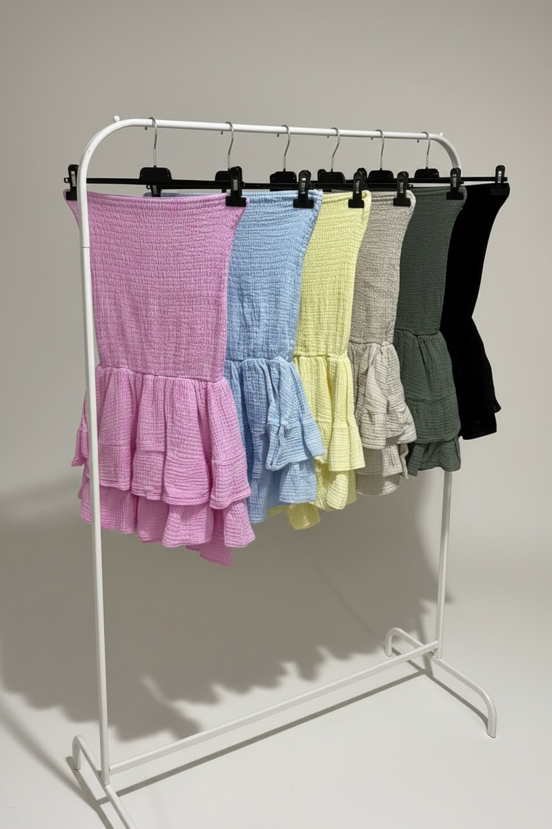 Cheesecloth Layered Bandeau Playsuit