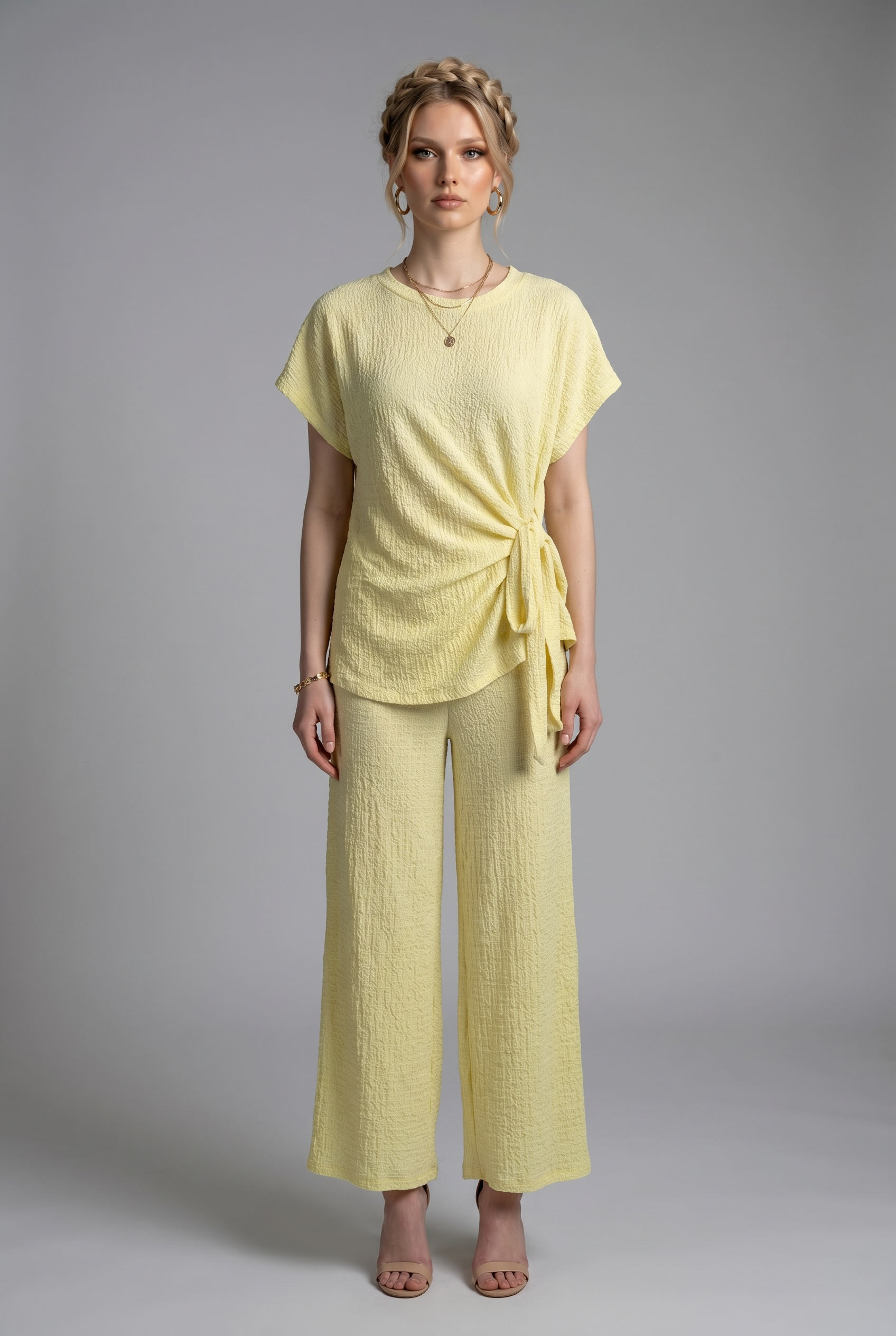 Textured Side Tie Co-Ord Set