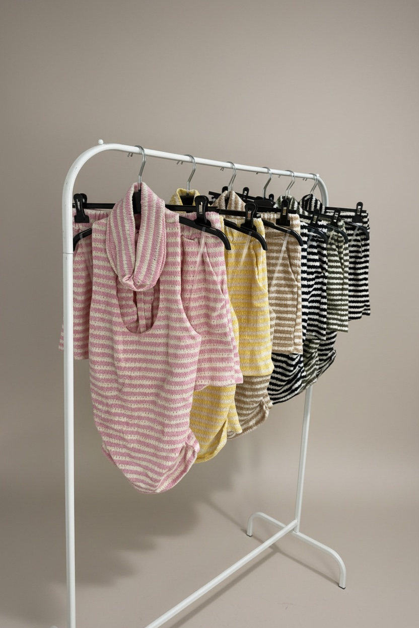 Halterneck Stripe Bandana Short Co-Ord Set