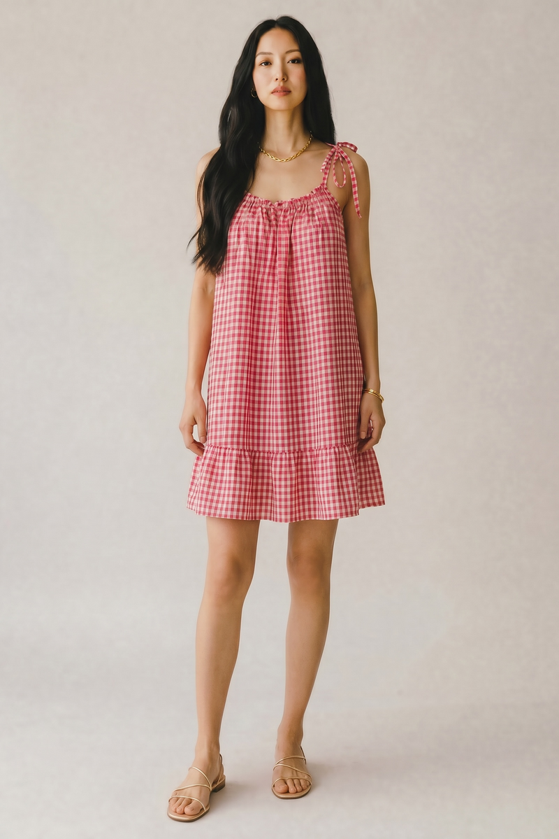 check print midi dress Check Print Tie Strap Midi Dress – M I S S Y O N E