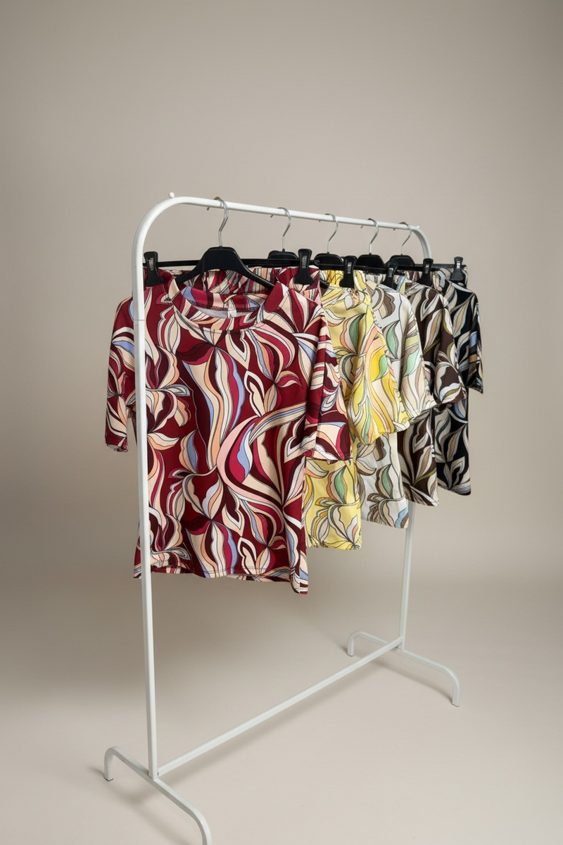 Retro Print Short Co-Ord Set
