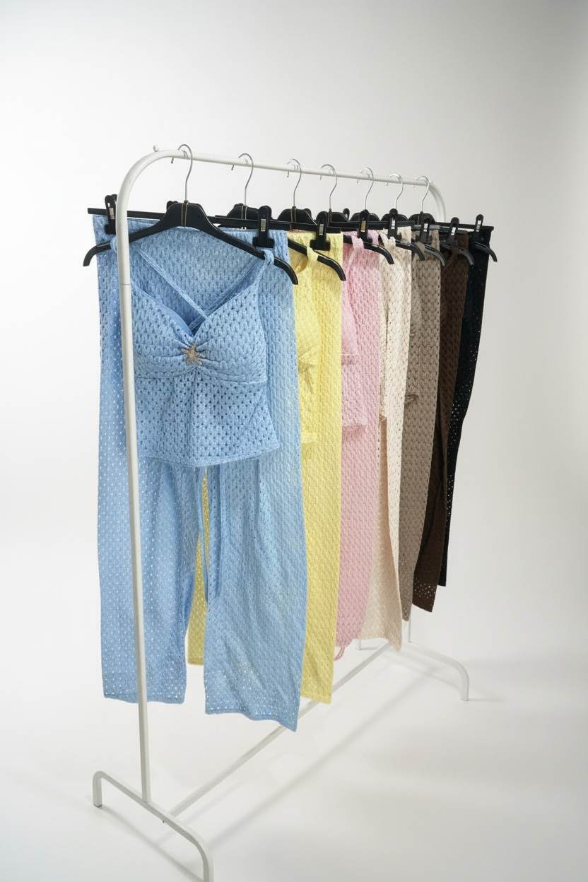 Gem Detail Crochet Co-Ord Set