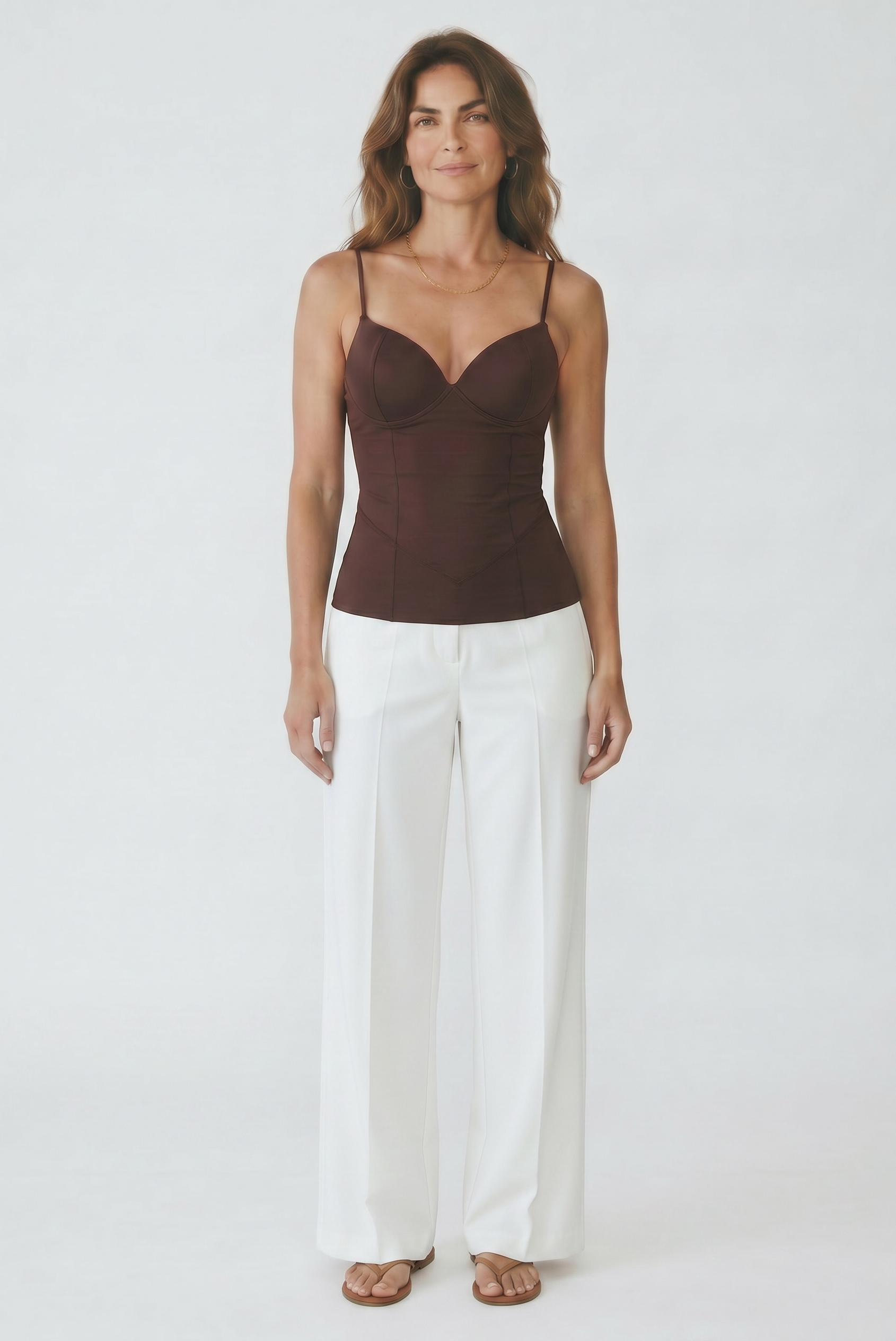 Cup Detail Nylon Strap Top
