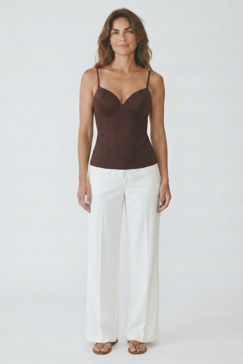 Cup Detail Nylon Strap Top