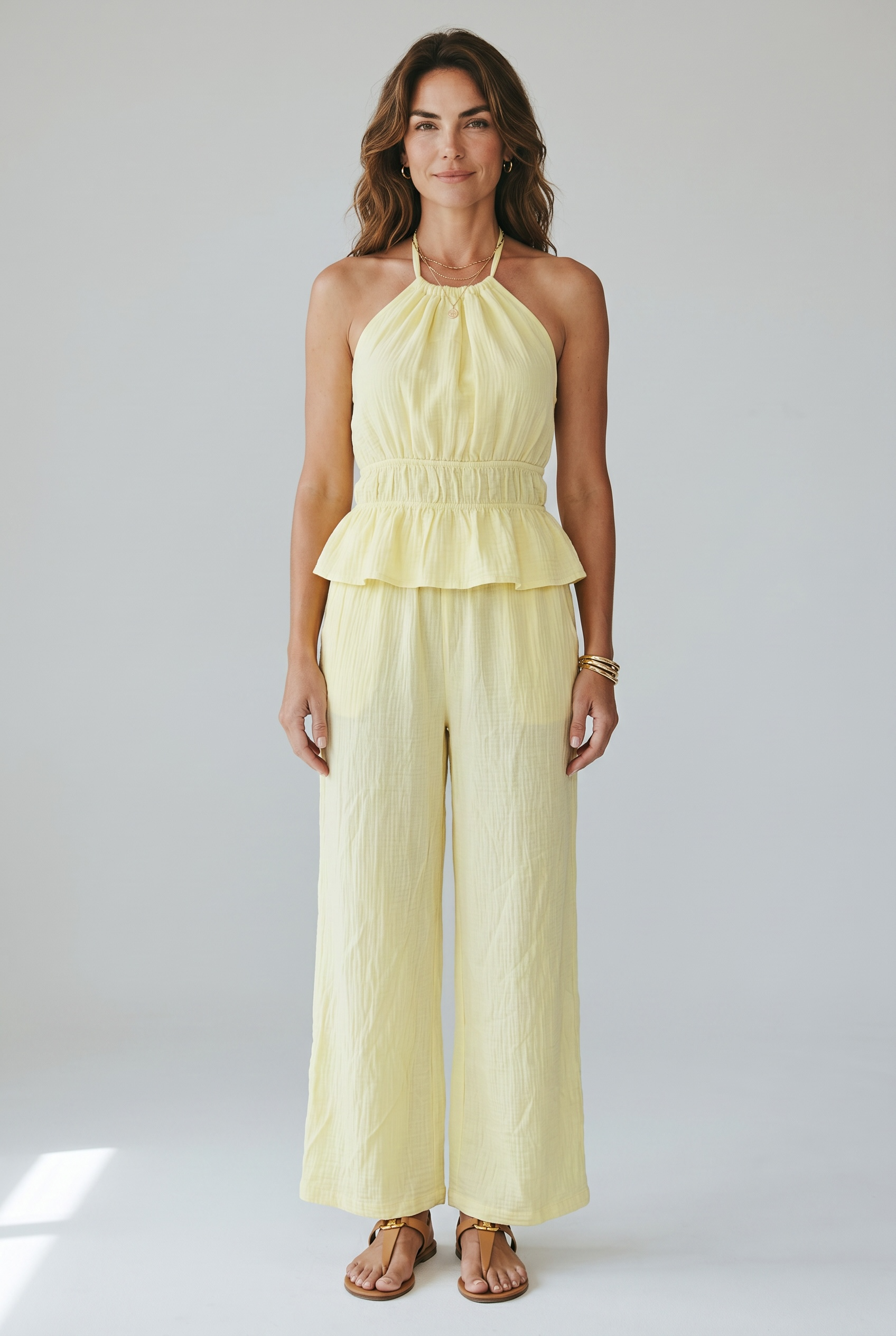 Halter neck Cheesecloth Co-Ord Set