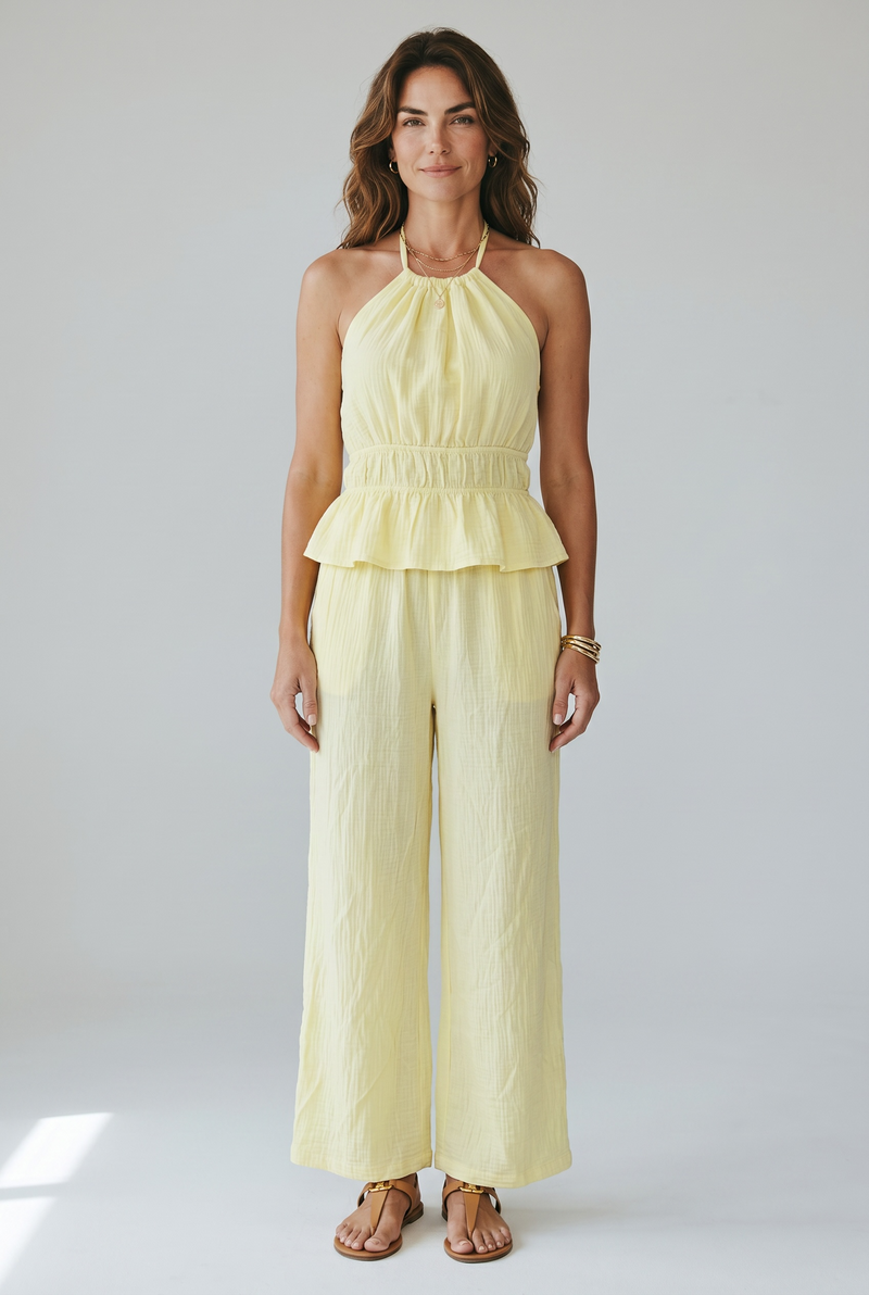 Halter neck Cheesecloth Co-Ord Set