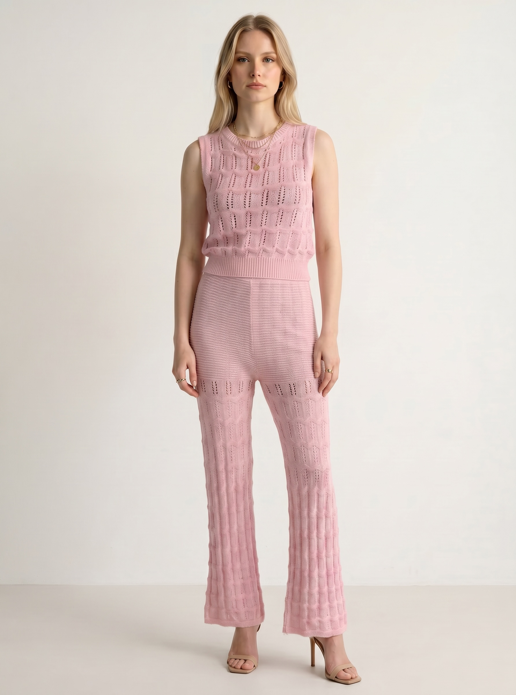 Crochet Vest Trouser Co Ord Set