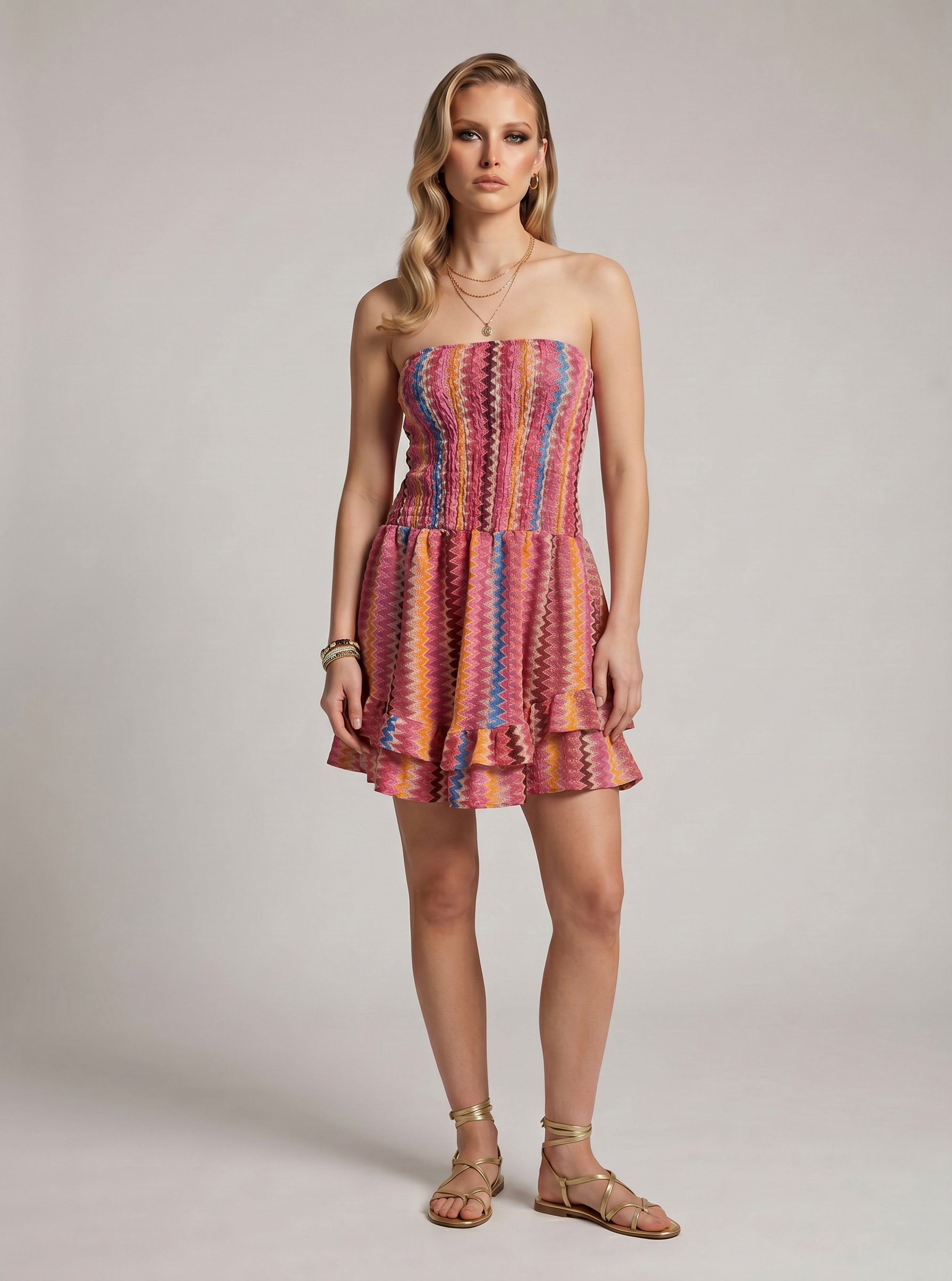 Stripe Design Dress Playsuit