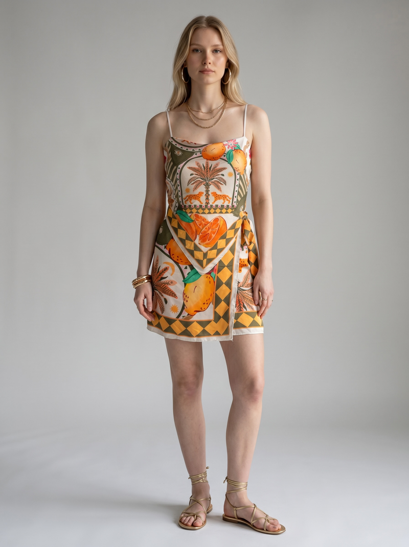 Italy Design Printed Skirt and Top Set