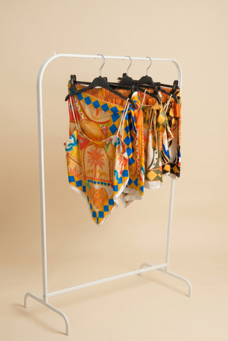 Italy Design Printed Skirt and Top Set