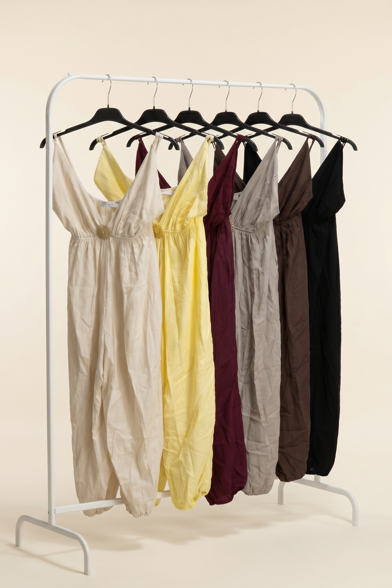 String Shoulder Gem Detail Jumpsuit