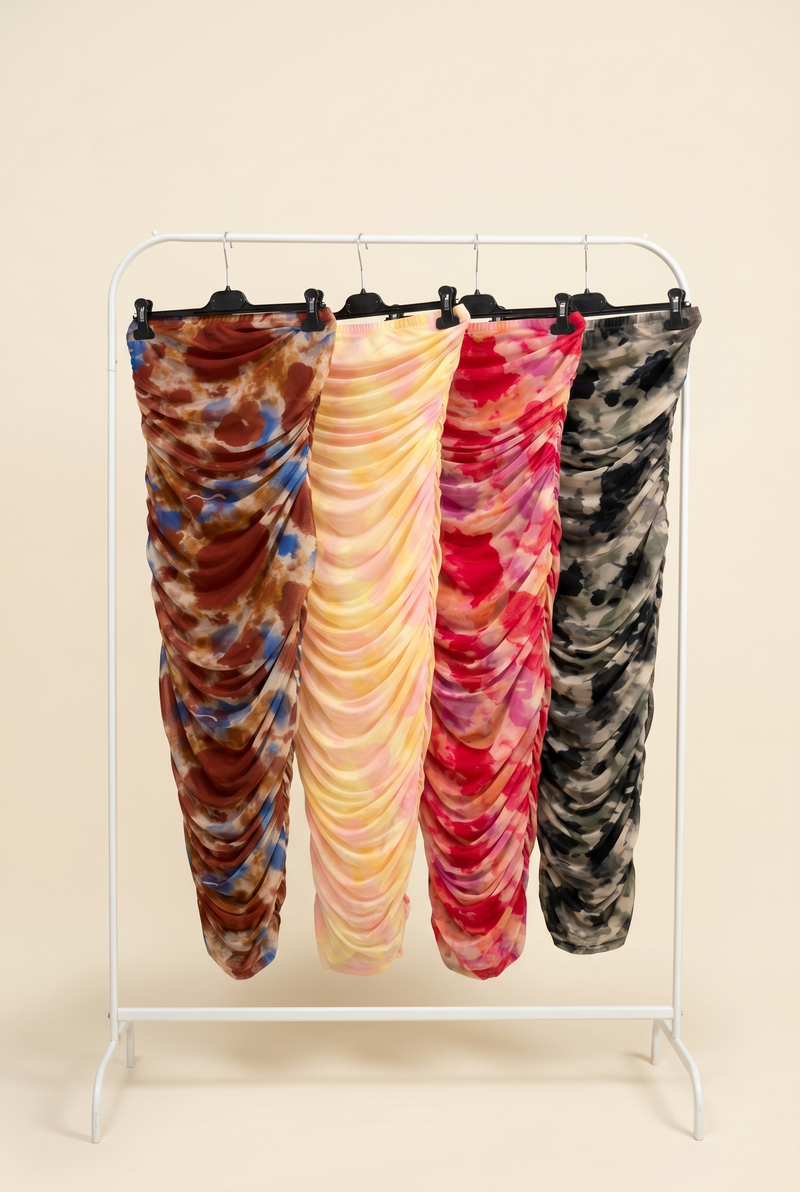 Ruched Printed Dress
