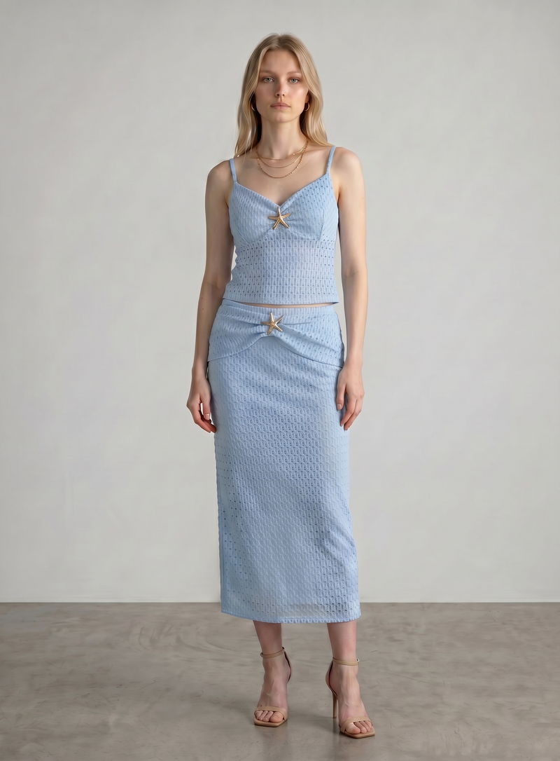 Starfish Gem Crochet Skirt Co Ord Set
