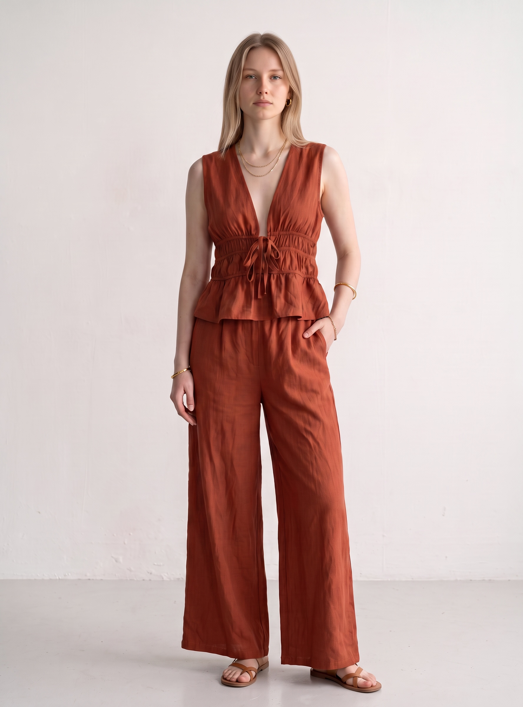 Vest Tie Up Co Ord Set