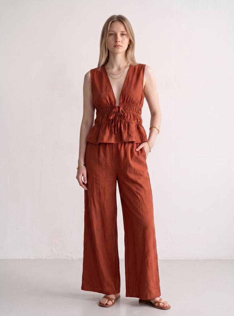 Vest Tie Up Co Ord Set