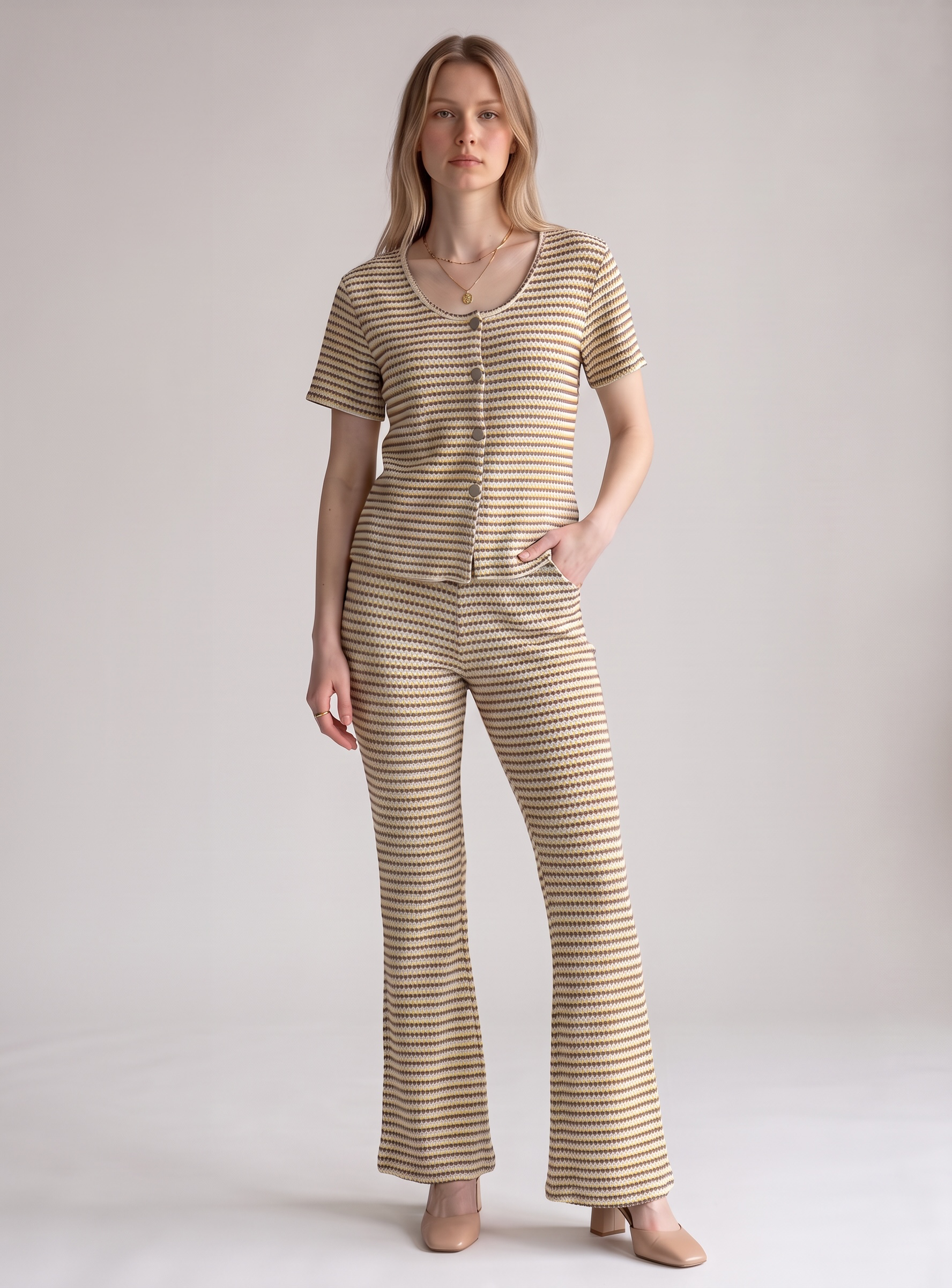 Stripe Button Down Co Ord Set