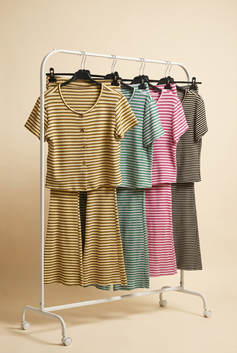 Stripe Button Down Co Ord Set