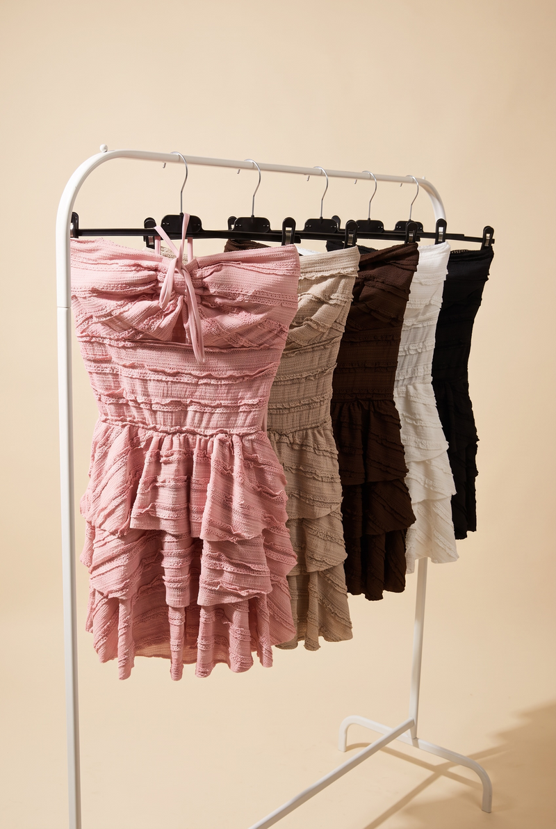 Frill Detail Bandeau Mini Dress