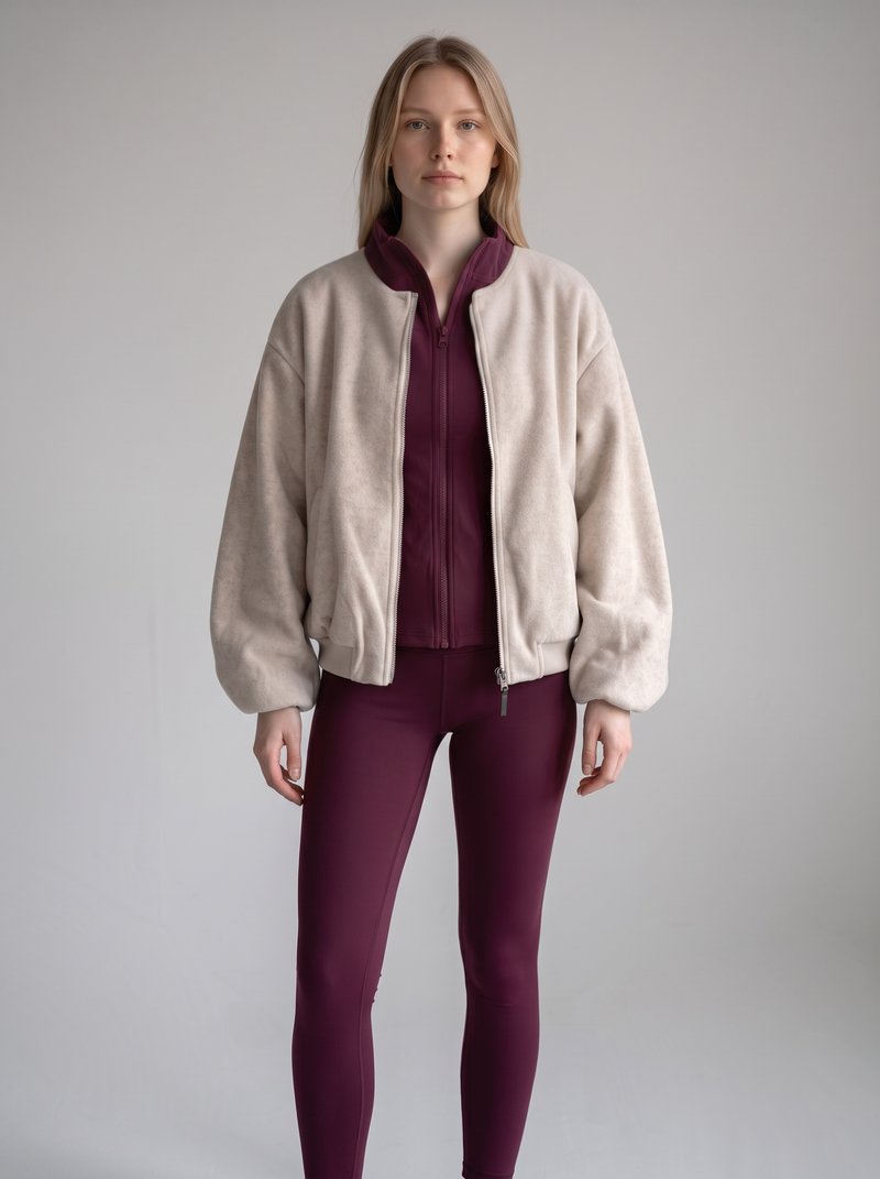 Soft Knit Zip Bomber Jacket
