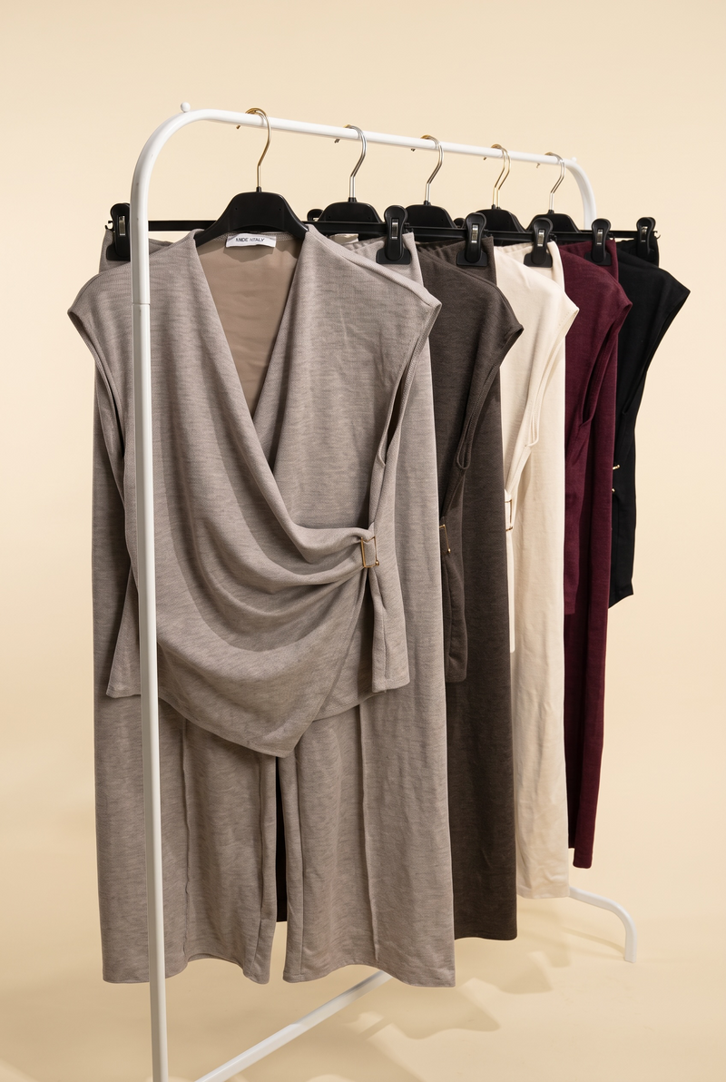 Side Buckle Wrap Co Ord Set