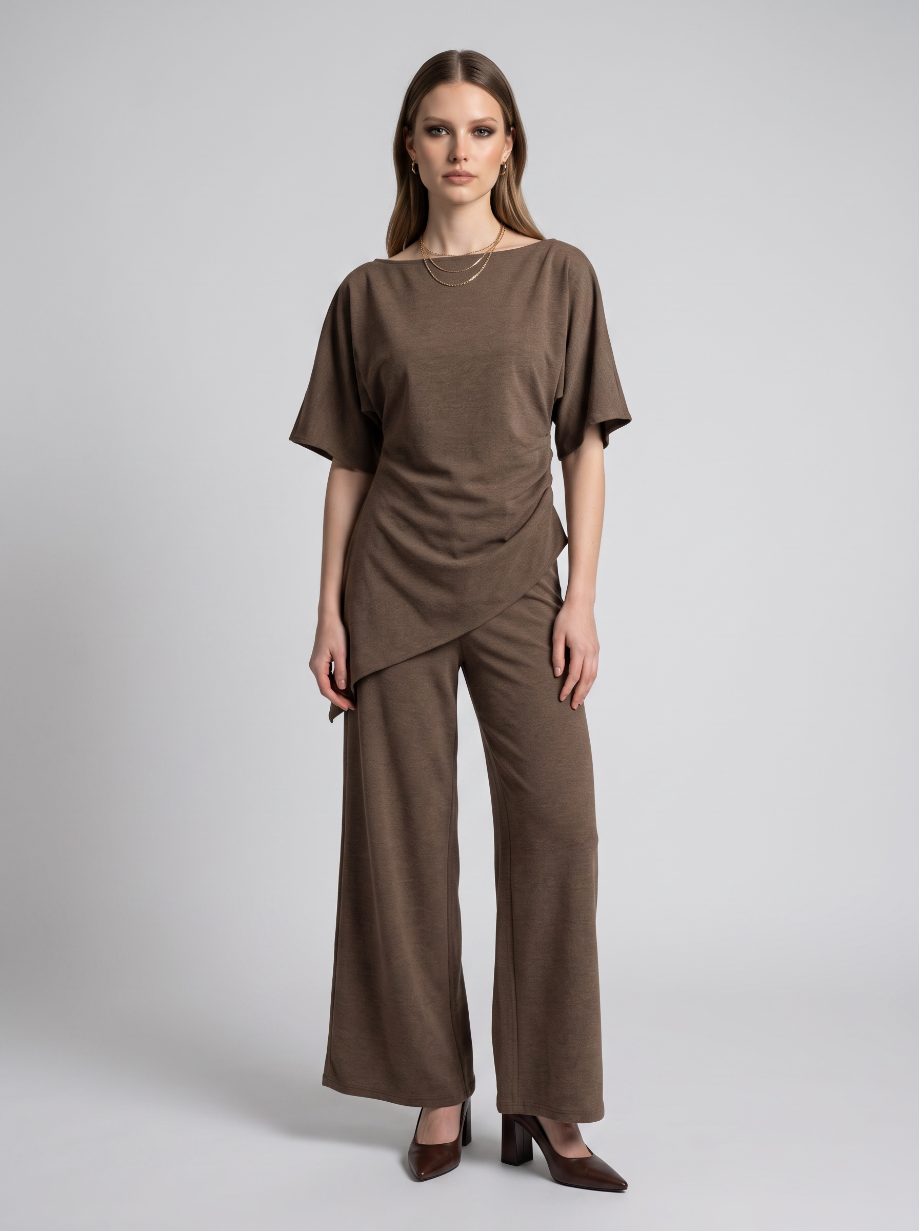 Side Cinched Soft Knit Co Ord Set