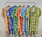 Plisse Zebra Print Dress