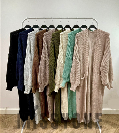 Balloon Sleeve Knitted Cardigan