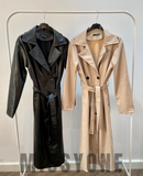 Vegan Leather Trench Coat