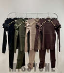 Gold Button Frill Set