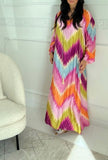 Brush Print Maxi Dress