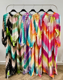 Brush Print Maxi Dress