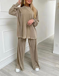 Plisse Long Sleeve Co-ord
