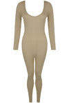 Seamless All in One Jumpsuit in Taupe