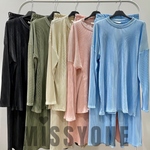 Plisse Long Sleeve Co-ord