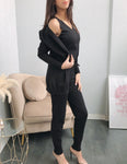 3 Piece Vest Cardi Set in Black