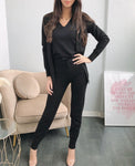 3 Piece Vest Cardi Set in Black