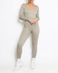 Seamless All in One Jumpsuit in Taupe